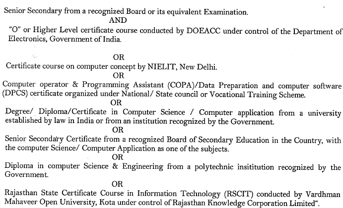 RSMSSB Stenographer Qualification