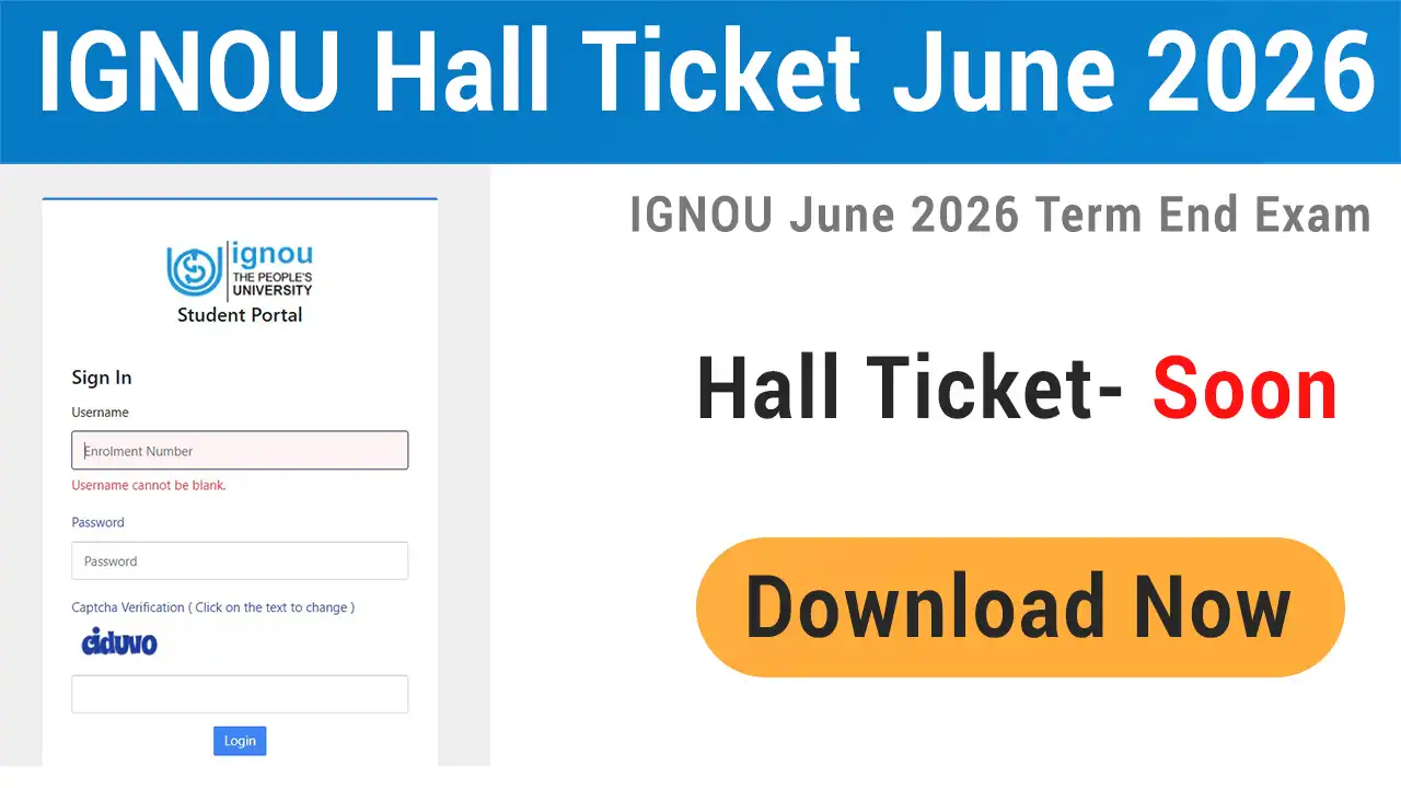 IGNOU Hall Ticket June 2026 Download
