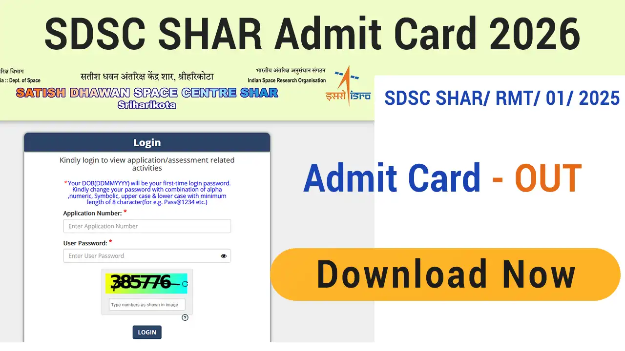 ISRO SDSC SHAR Admit Card 2026