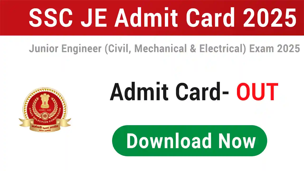 SSC JE Admit Card 2025 Exam City
