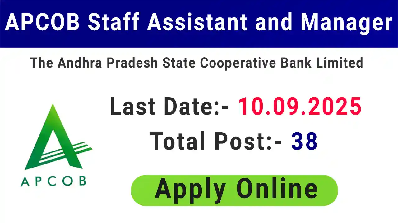 APCOB Staff Assistant, Manager Recruitment 2025