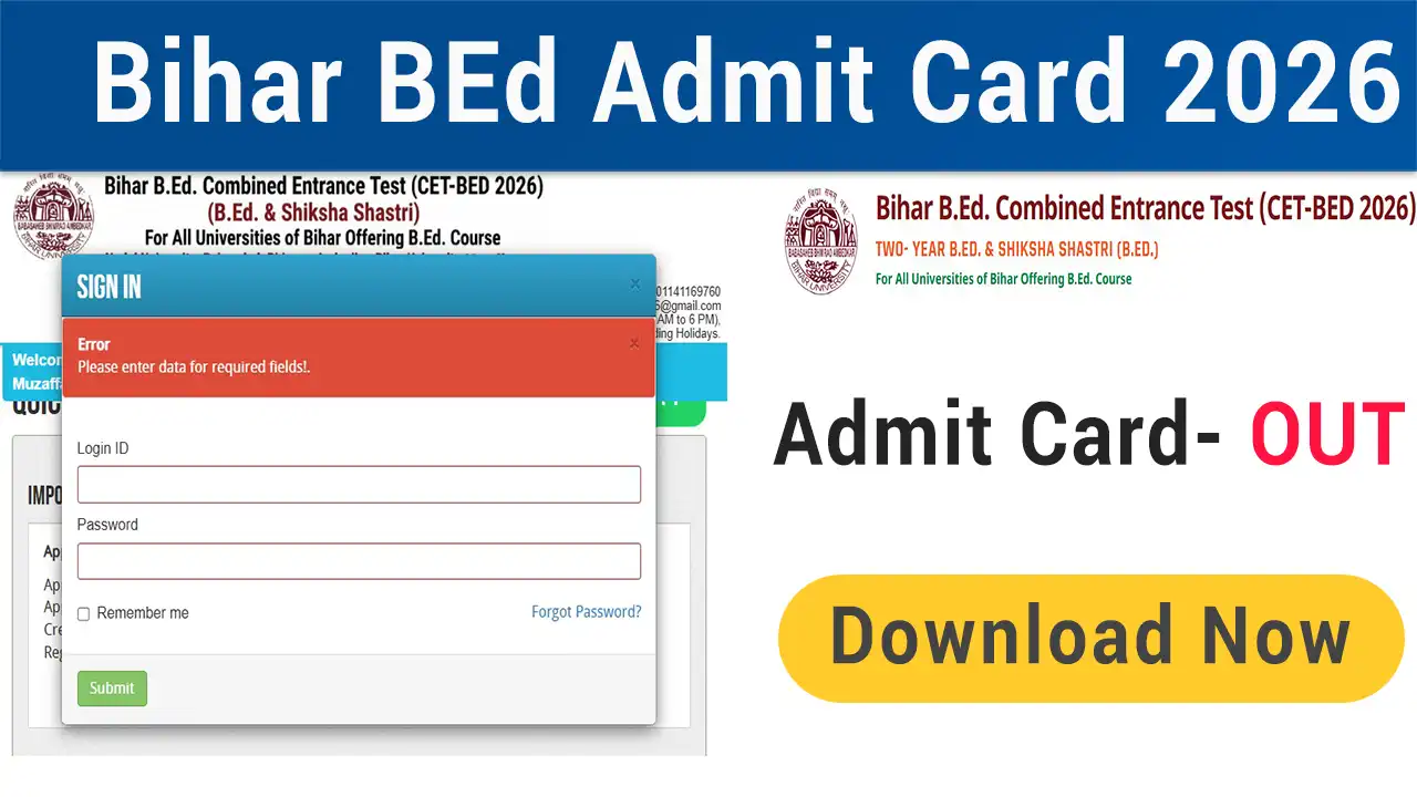 Bihar BEd Admit Card 2026