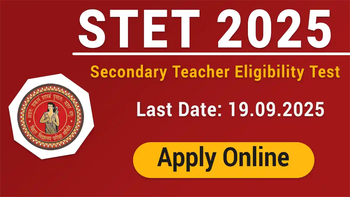 Bihar STET 2025 Application Form