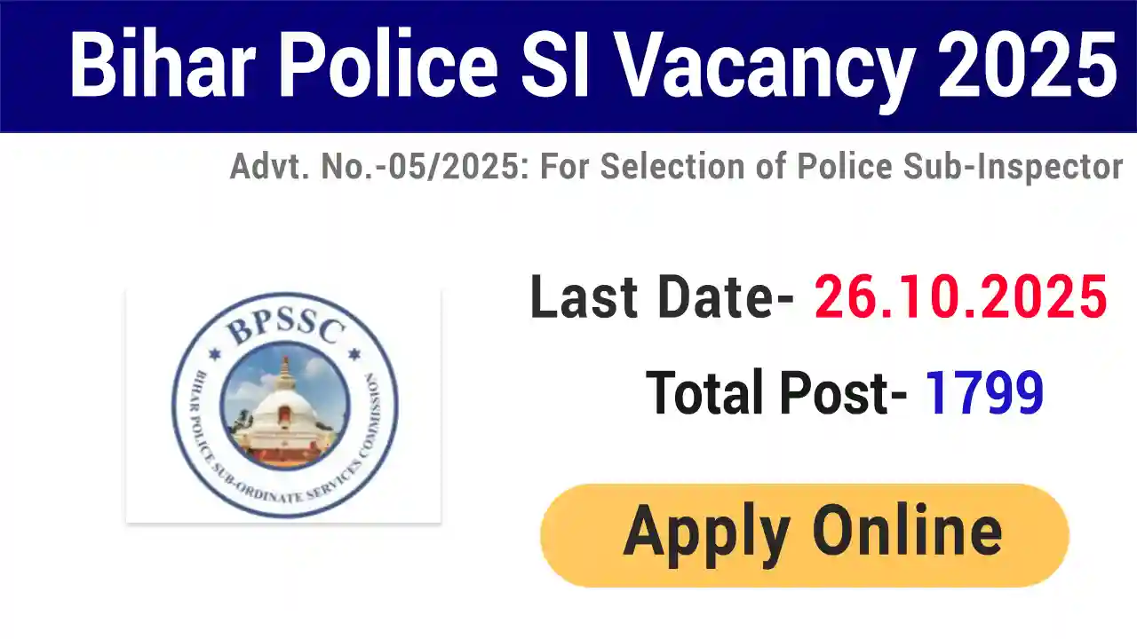 BPSSC Bihar Police SI Vacancy 2025