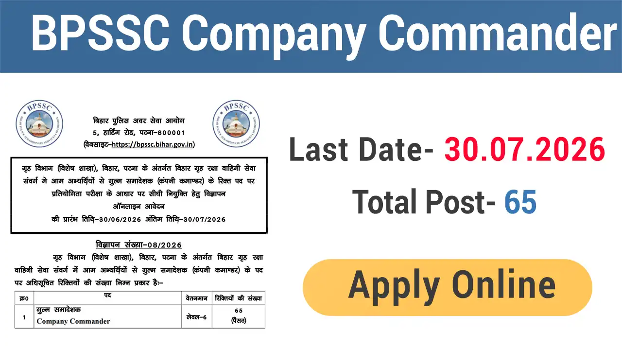 BPSSC Company Commander Recruitment 2026