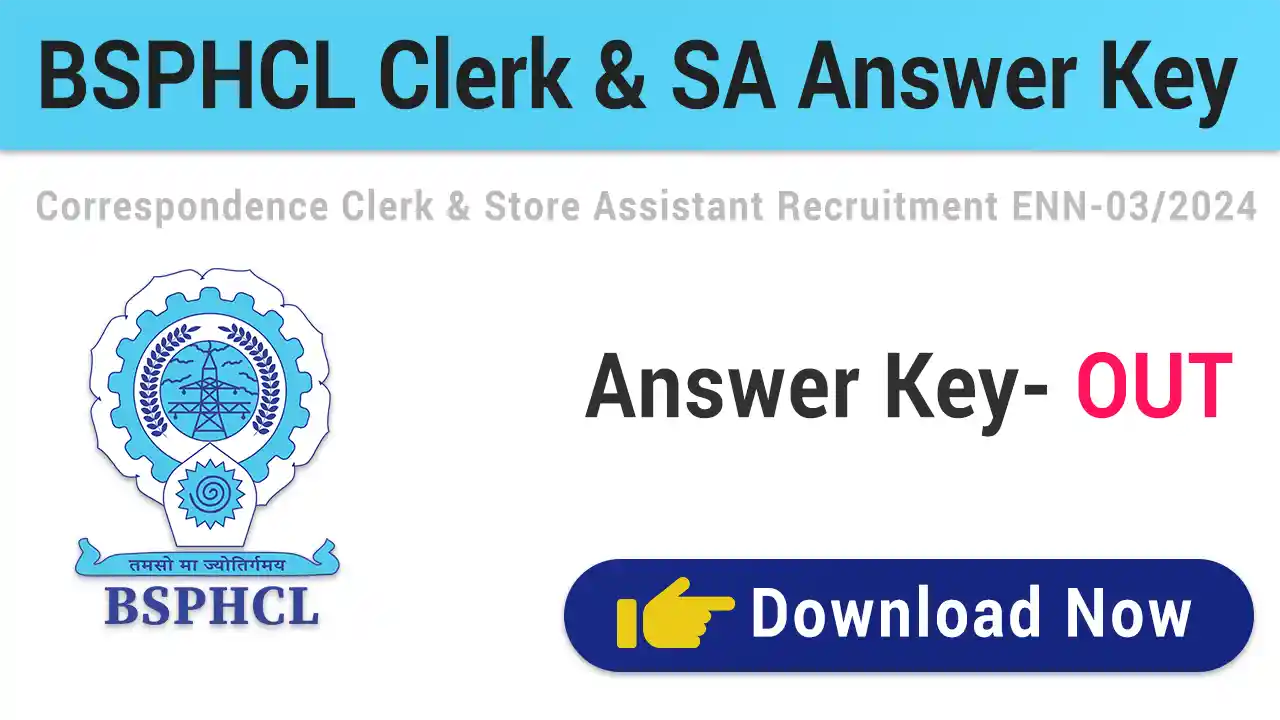 BSPHCL Answer Key 2025