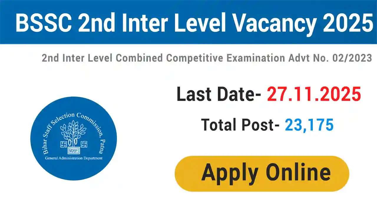 BSSC Bihar 2nd Inter Level Vacancy 2025