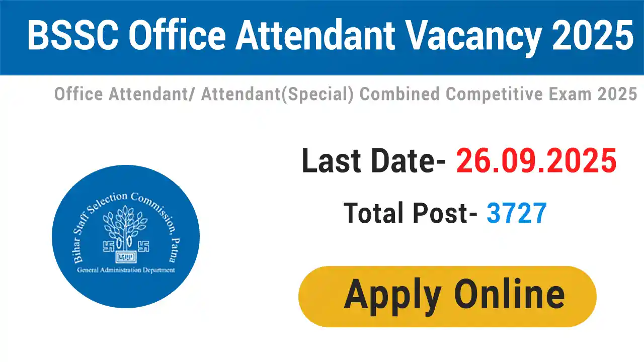 BSSC Office Attendant Vacancy 2025