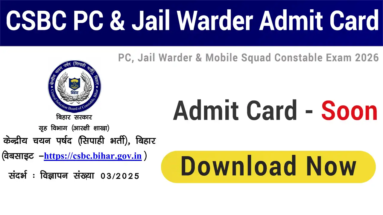Bihar Police Prohibition Constable and Jail Warder Admit Card 2026