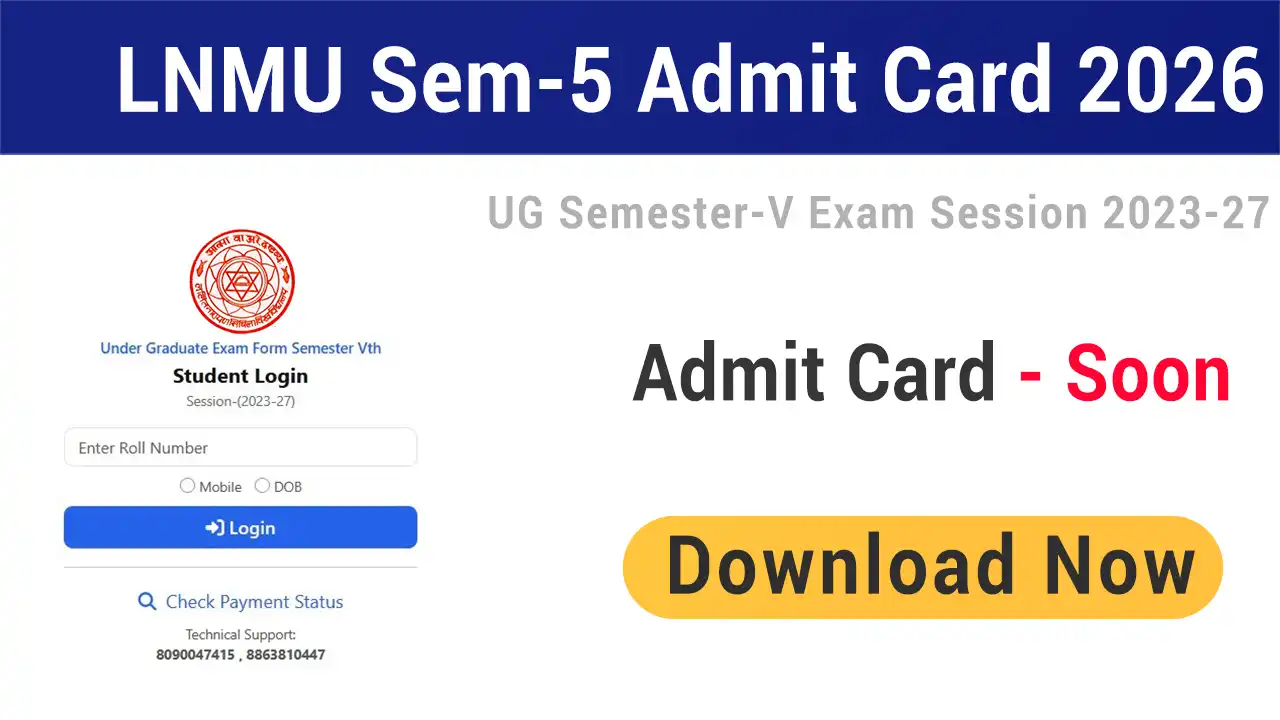 LNMU Semester 5 Admit Card 2023 27