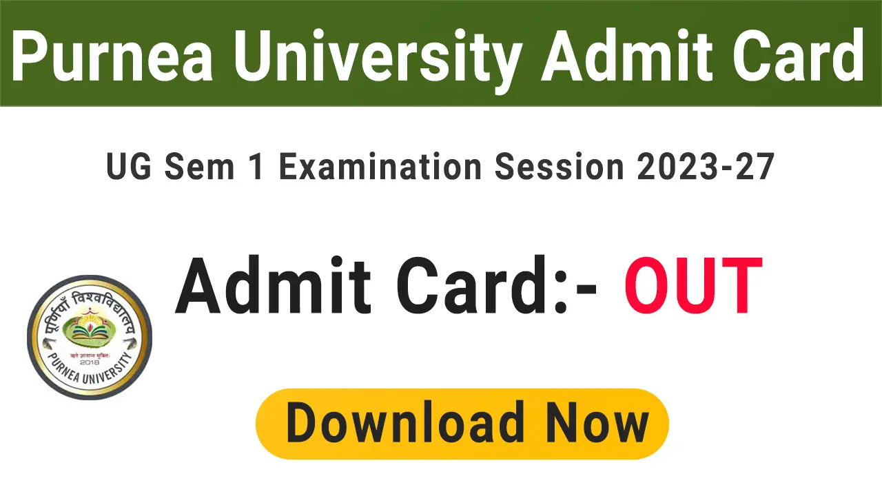 Purnea University Admit Card 2024