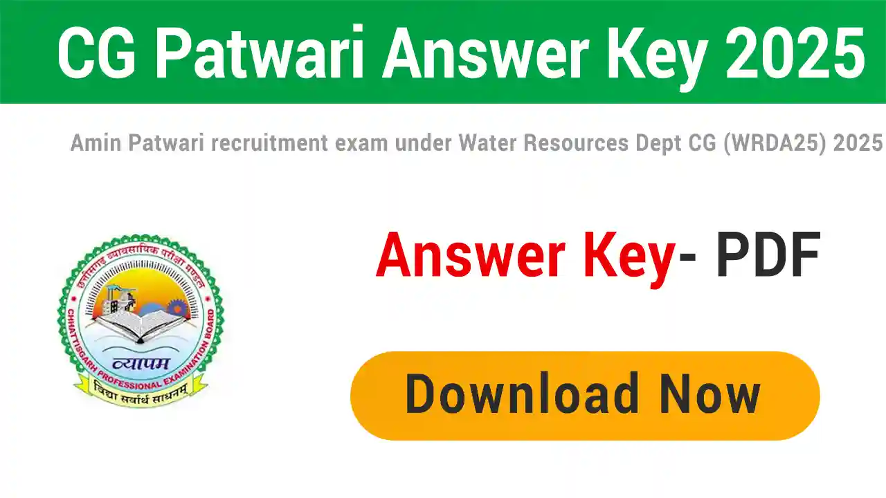 CG Vyapam Amin Patwari Answer Key 2025