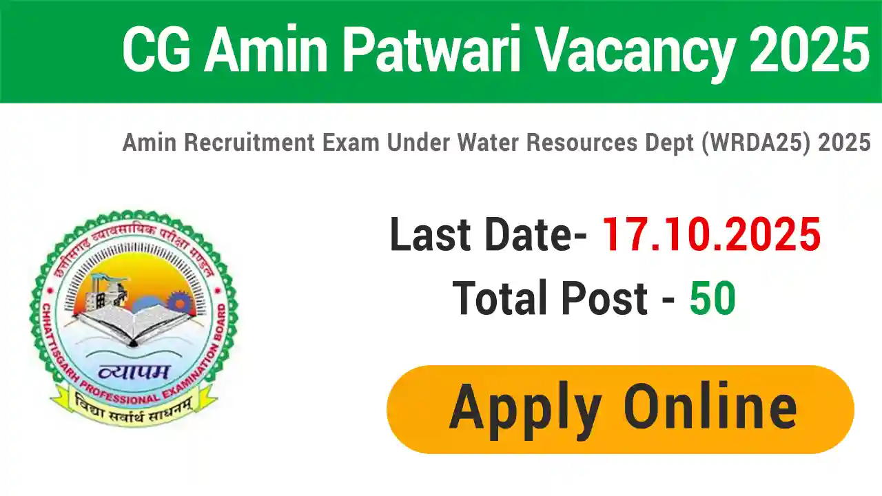 CG Vyapam Amin Patwari Vacancy 2025