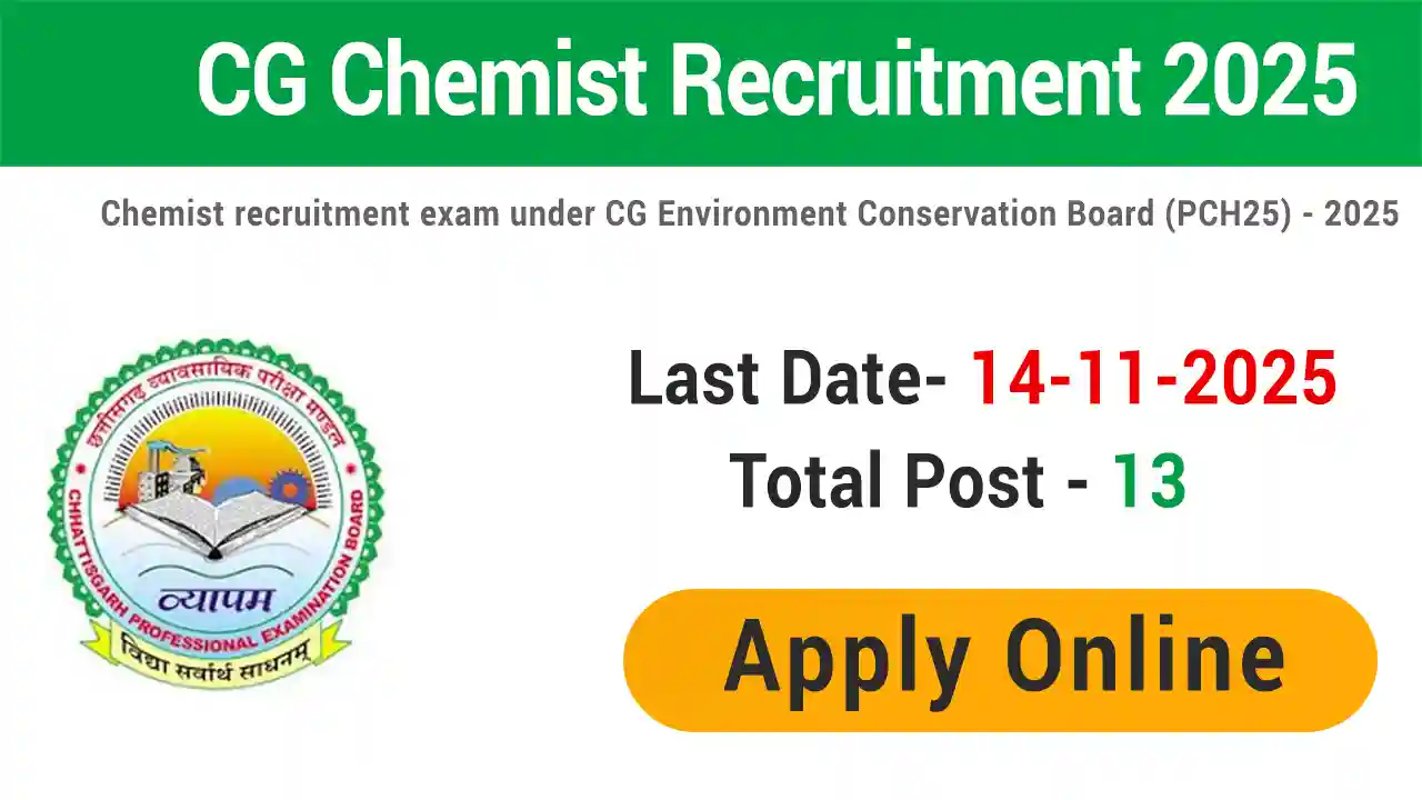 CG Vyapam Chemist Recruitment 2025