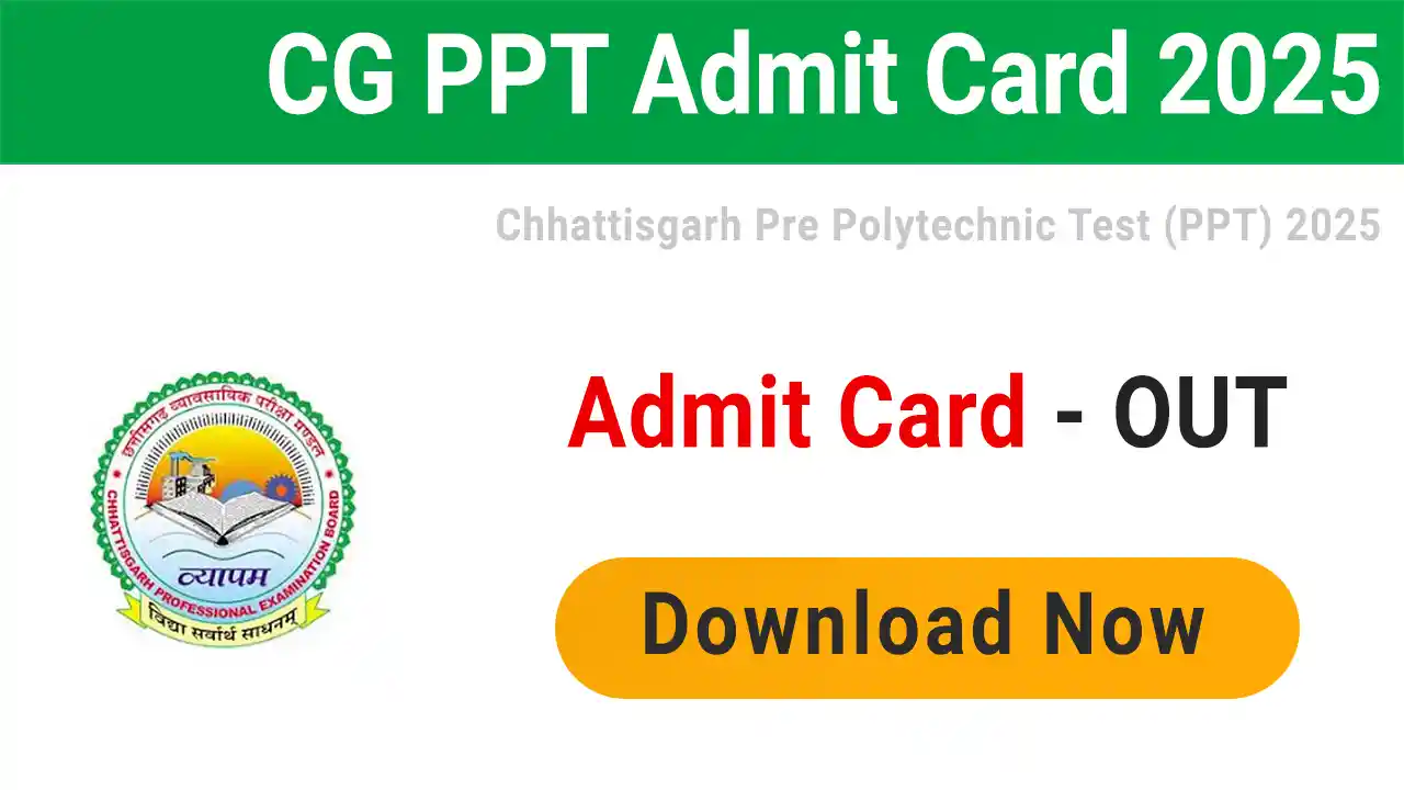 CG Vyapam PPT Admit Card 2025