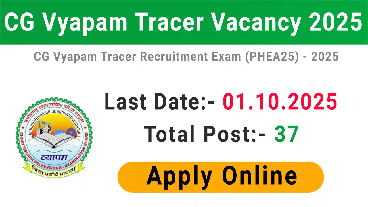 CG Vyapam Tracer Vacancy 2025