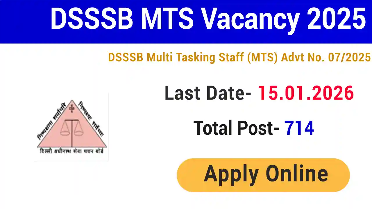DSSSB MTS Recruitment 2025