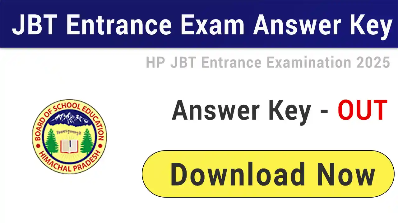 JBT Entrance Exam Answer Key 2025