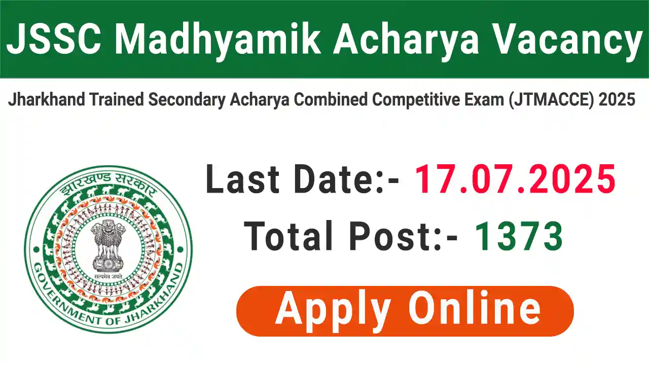 JSSC Madhyamik Acharya Vacancy 2025