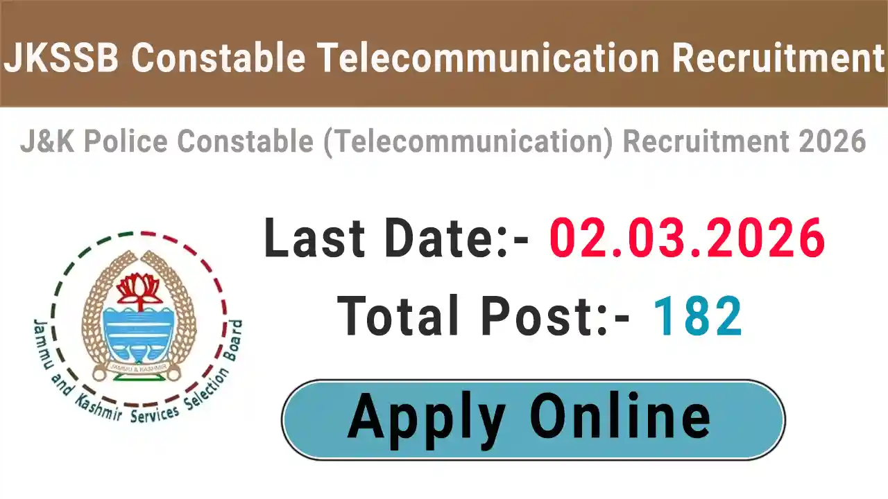 JKSSB Constable Telecom Recruitment 2026