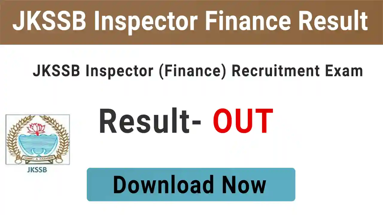 JKSSB Inspector Finance Result 2024