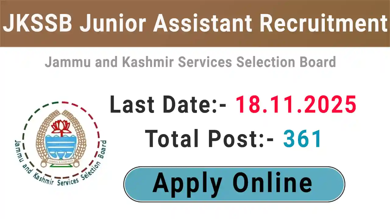 JKSSB Junior Assistant Recruitment 2025