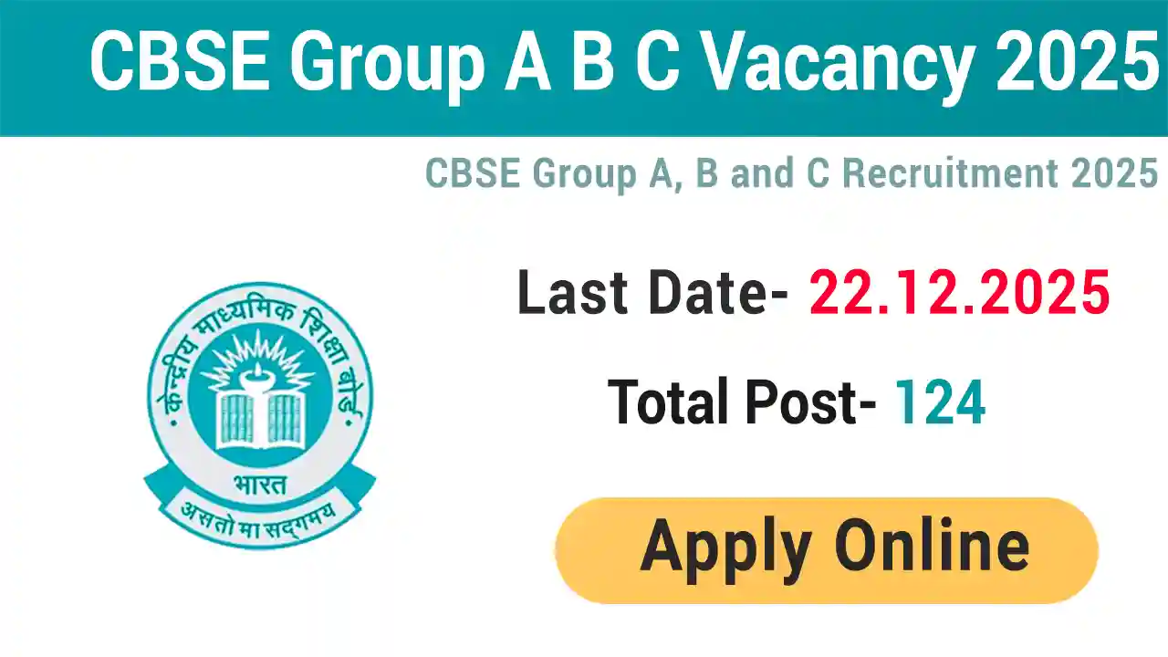 CBSE Group A B C Recruitment 2025