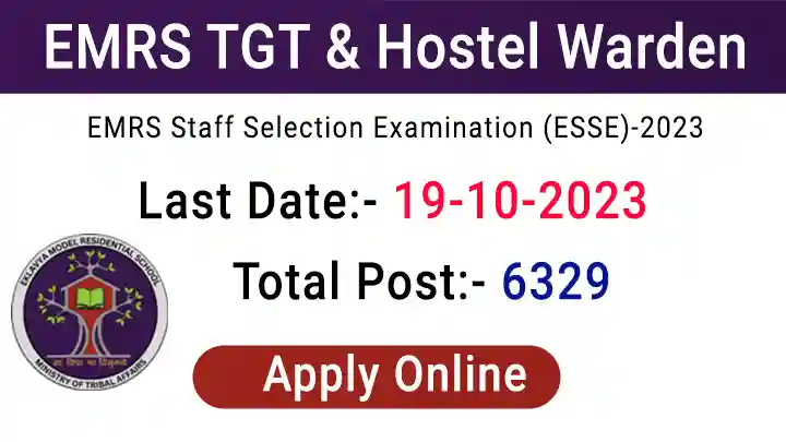 EMRS TGT and Hostel Warden Recruitment 2023