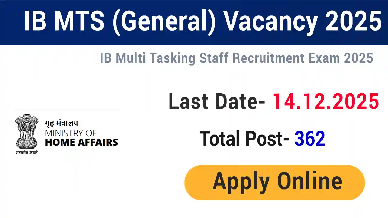 IB Multi Tasking Staff MTS Recruitment 2025