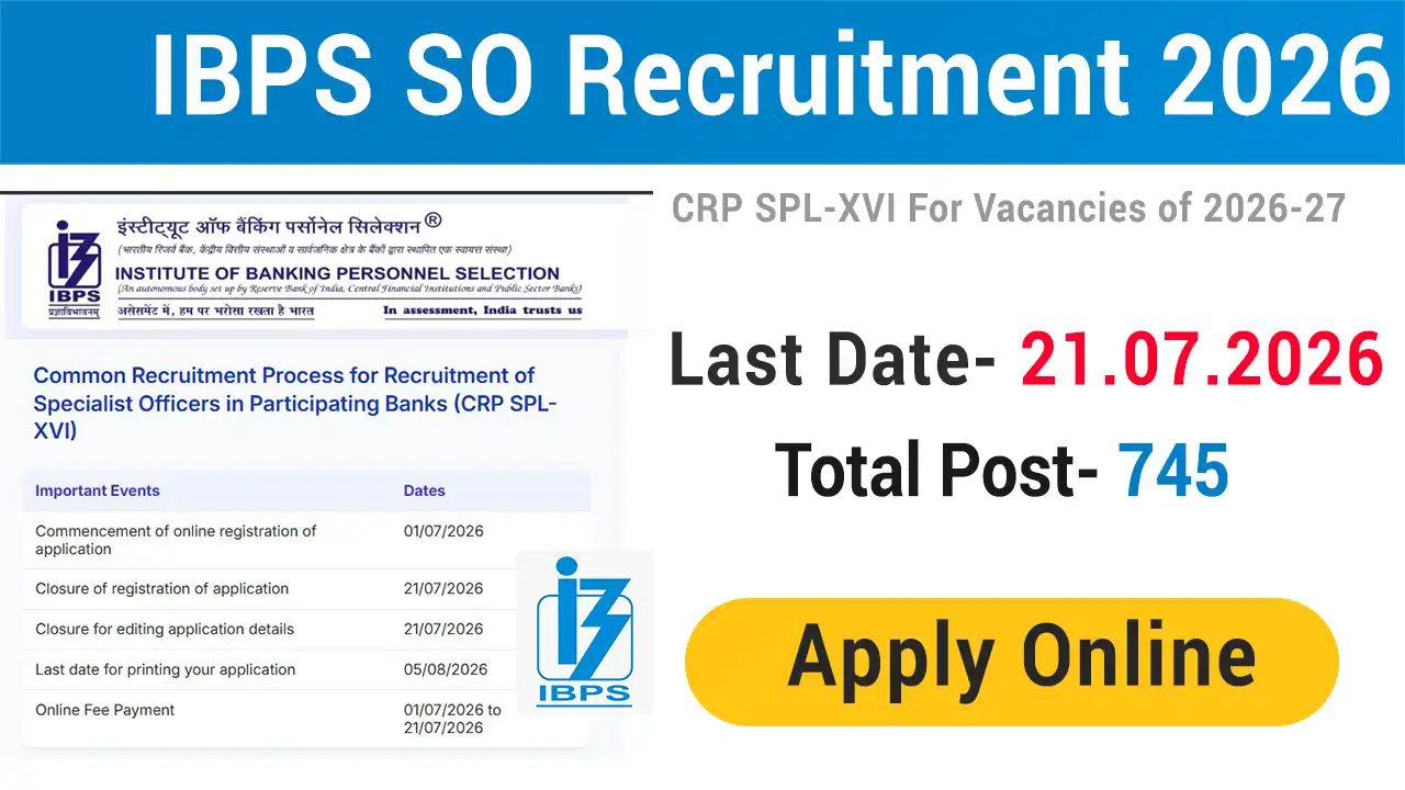 IBPS SO CRP SPL XVI Vacancy 2026