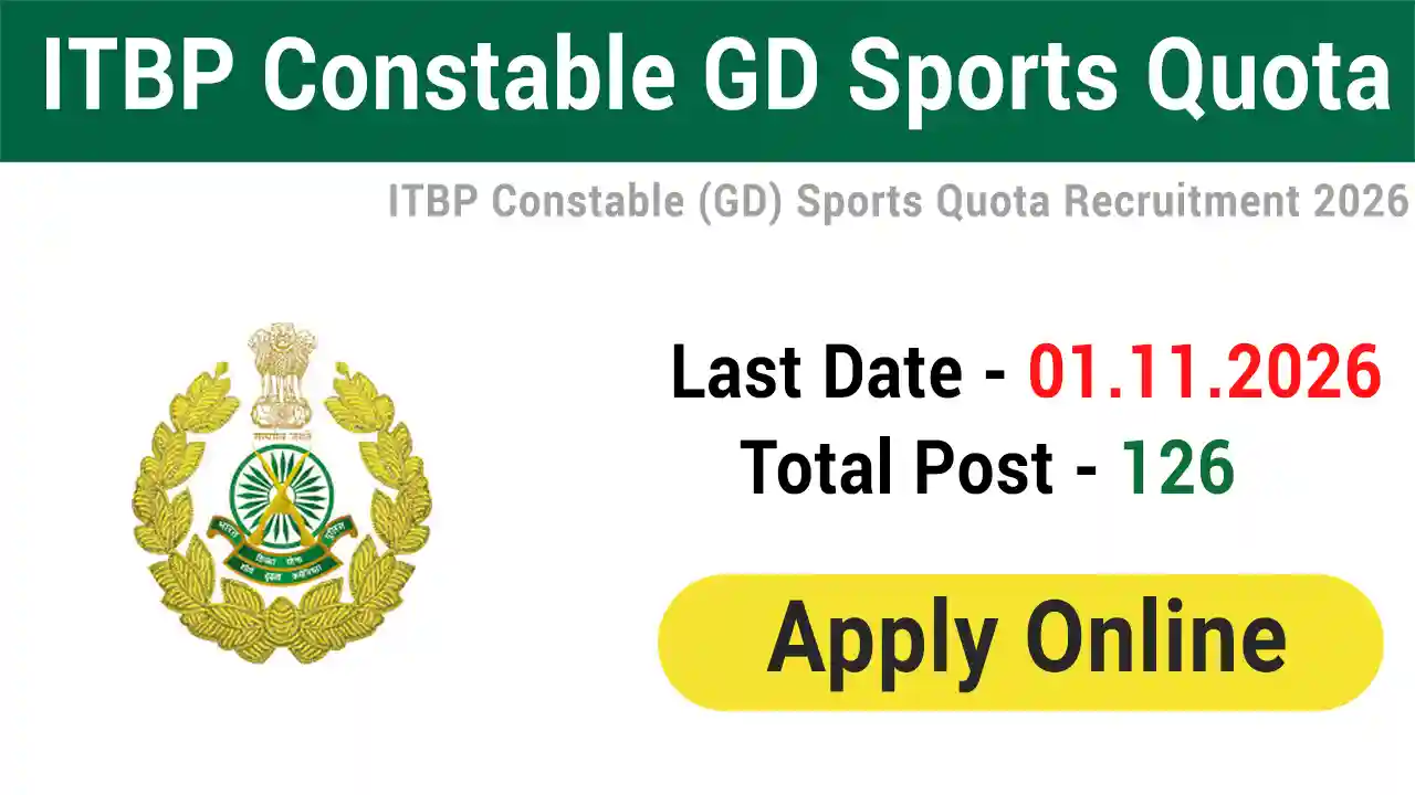 ITBP Constable GD Sports Quota Recruitment 2026