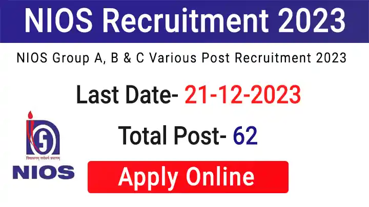 NIOS Recruitment 2023