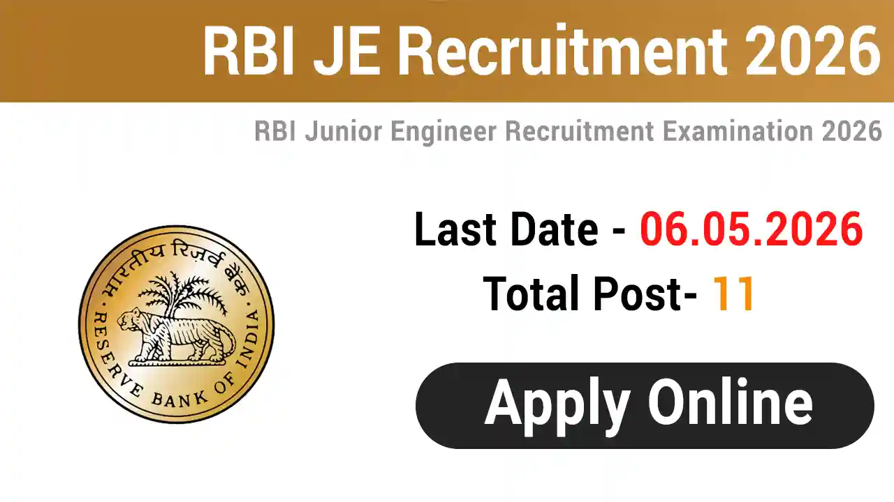 RBI Junior Engineer JE Recruitment 2026