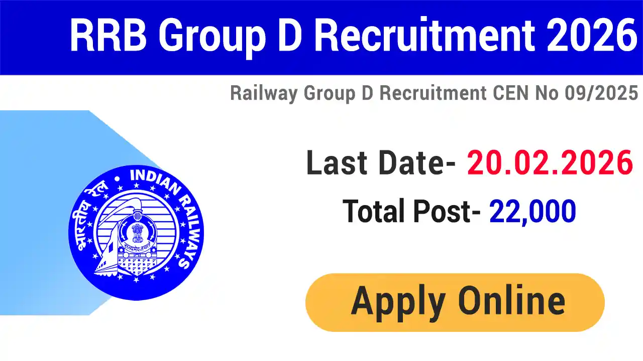 RRB Group D Recruitment 2026 Apply Online