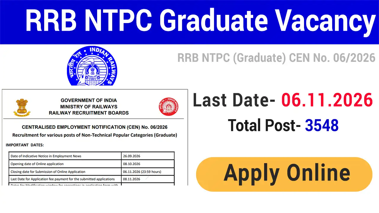 RRB NTPC Graduate Vacancy 2026
