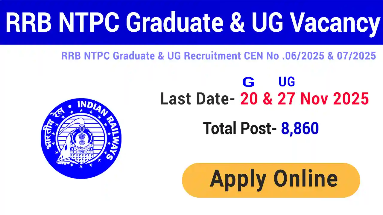RRB NTPC Graduate, Undergraduate Vacancy 2025