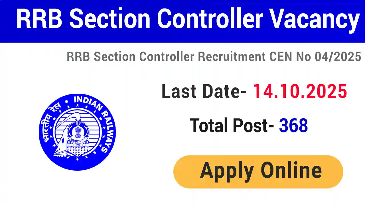 RRB Section Controller Recruitment 2025