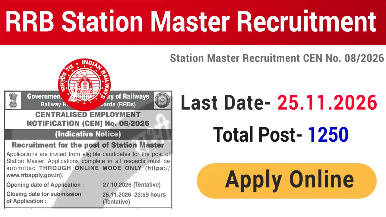 RRB Station Master Vacancy 2026