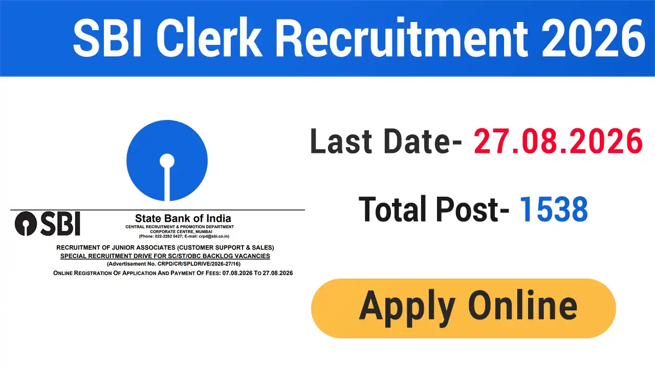 SBI Junior Associate Clerk Vacancy 2026