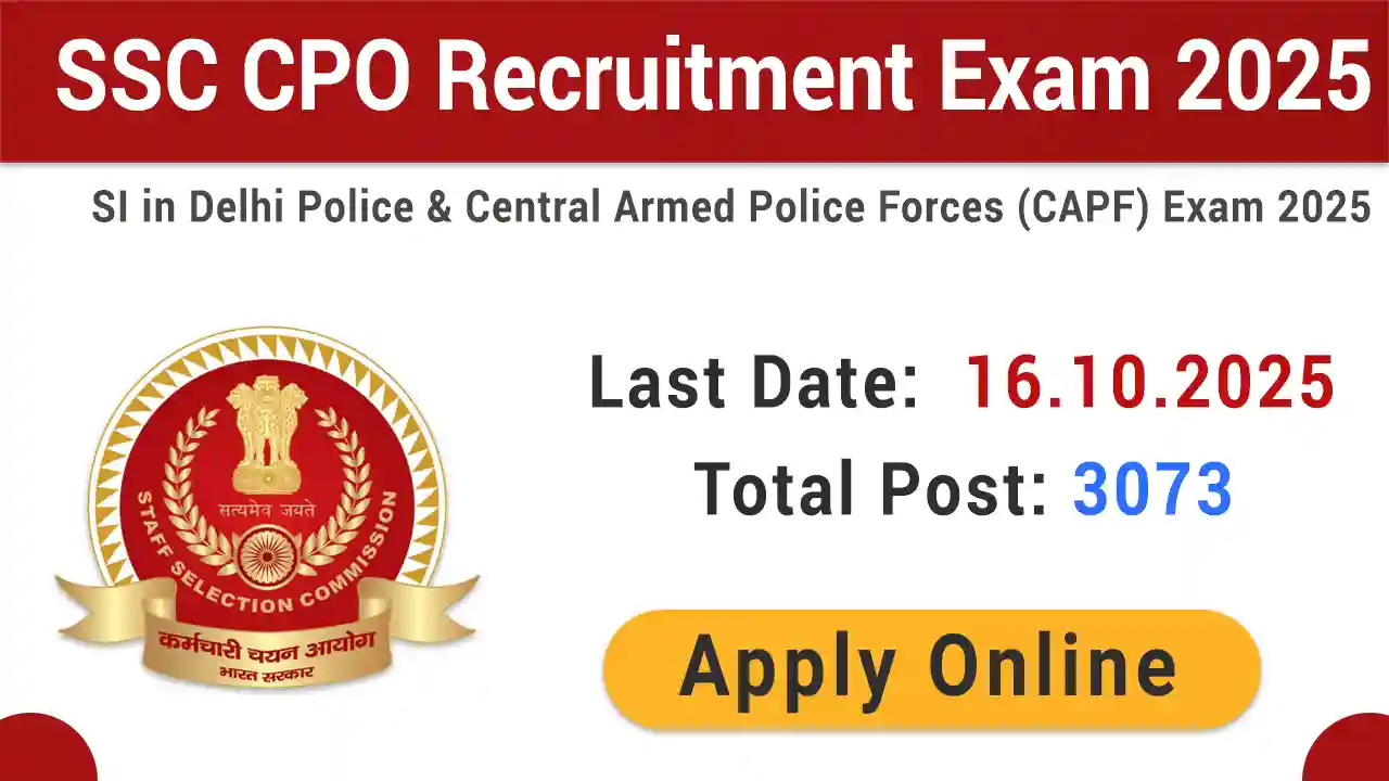 SSC CPO SI in Delhi Police CAPF 2025