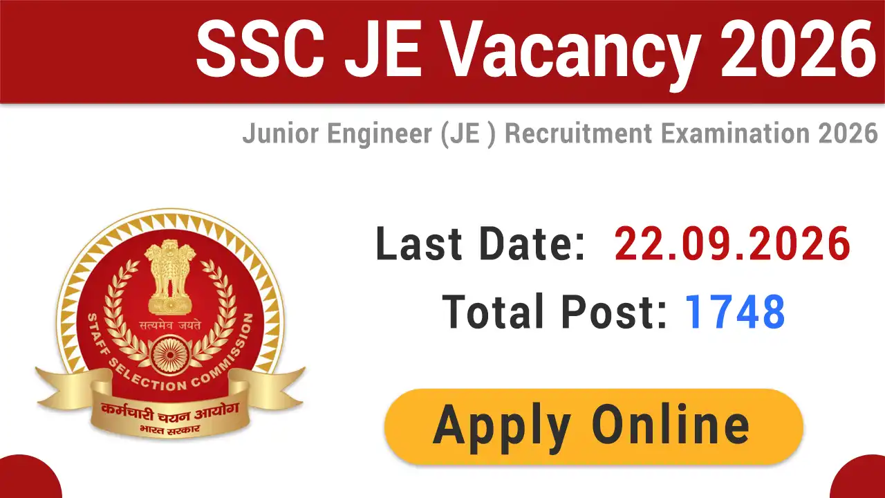 SSC Junior Engineer JE Recruitment 2026