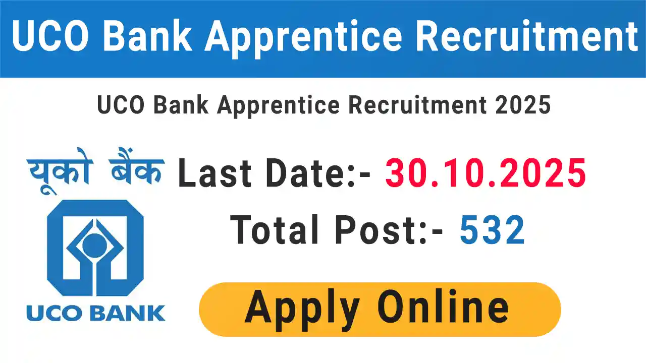 UCO Bank Apprentice Recruitment 2025 UCO Bank Apprentice Recruitment 2025