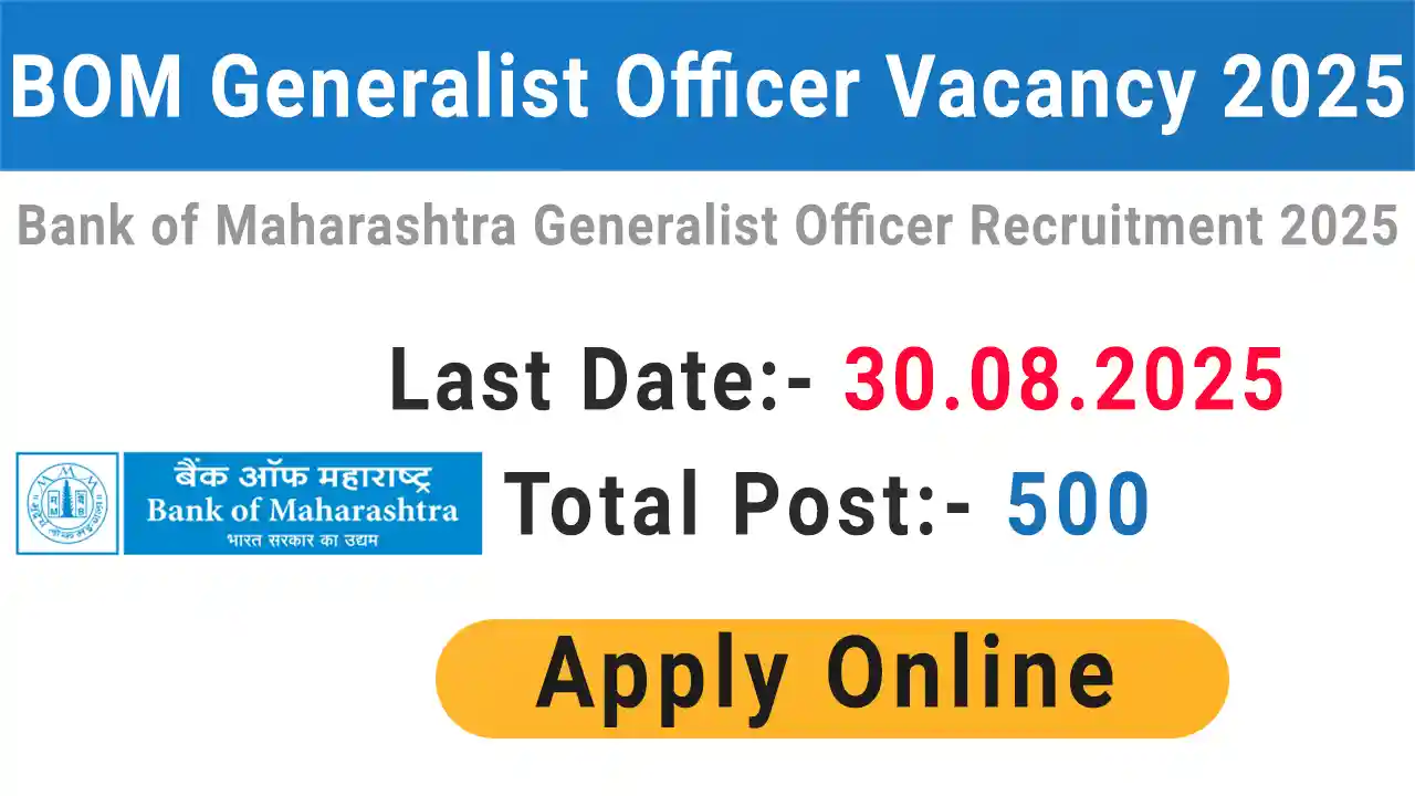 BOM Generalist Officer Vacancy 2025
