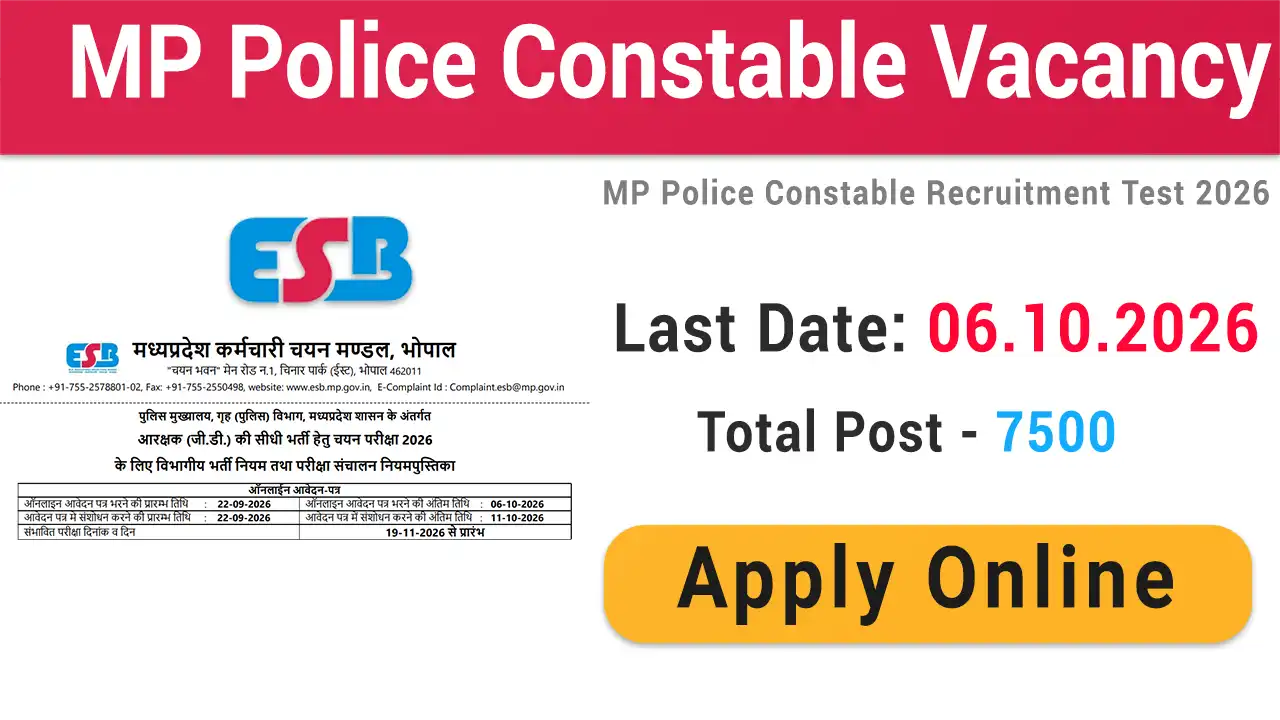 MP Police Constable Recruitment 2026