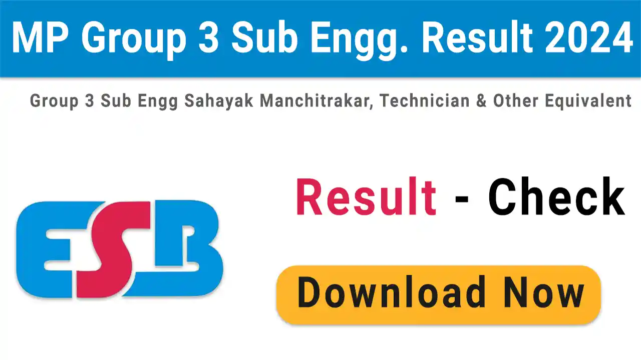 MP ESB Group 3 Sub Engineer Result 2024