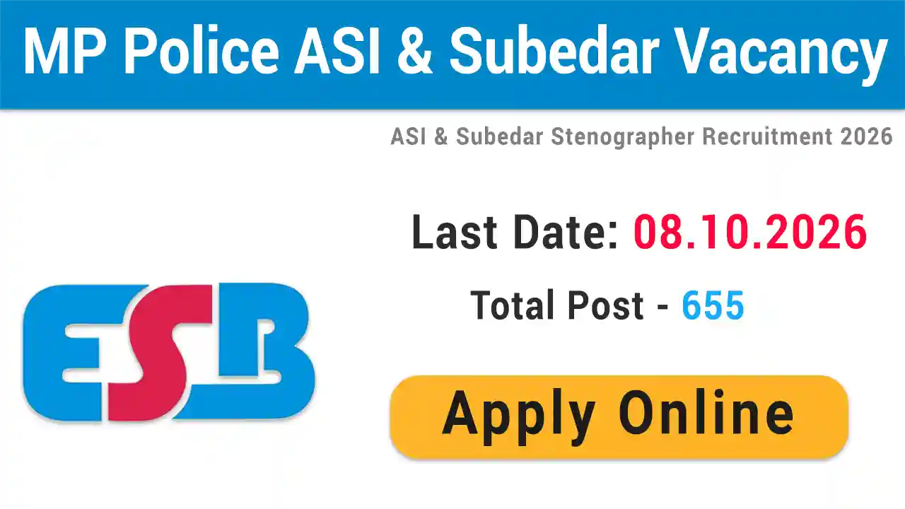 MP ASI & Subedar Stenographer Recruitment 2026