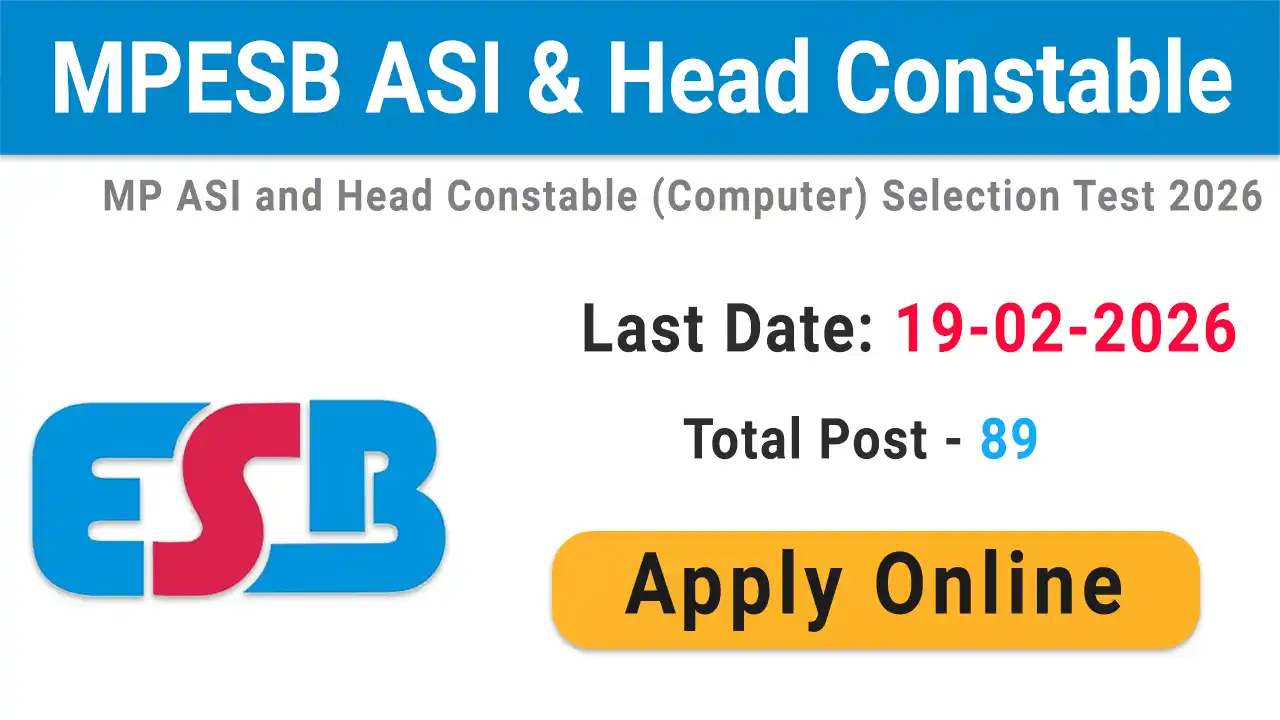 MPESB ASI & HC Computer Recruitment 2026
