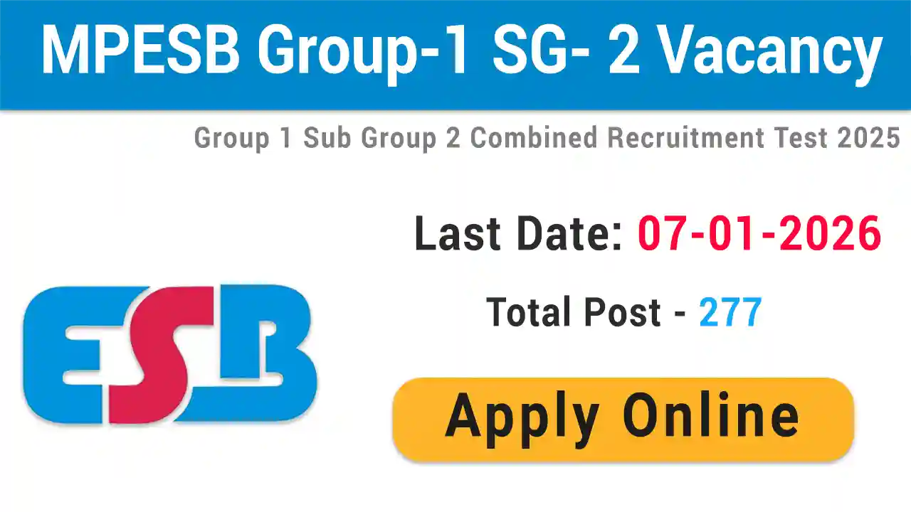 MPESB Group 1 Sub Group 2 Vacancy 2025
