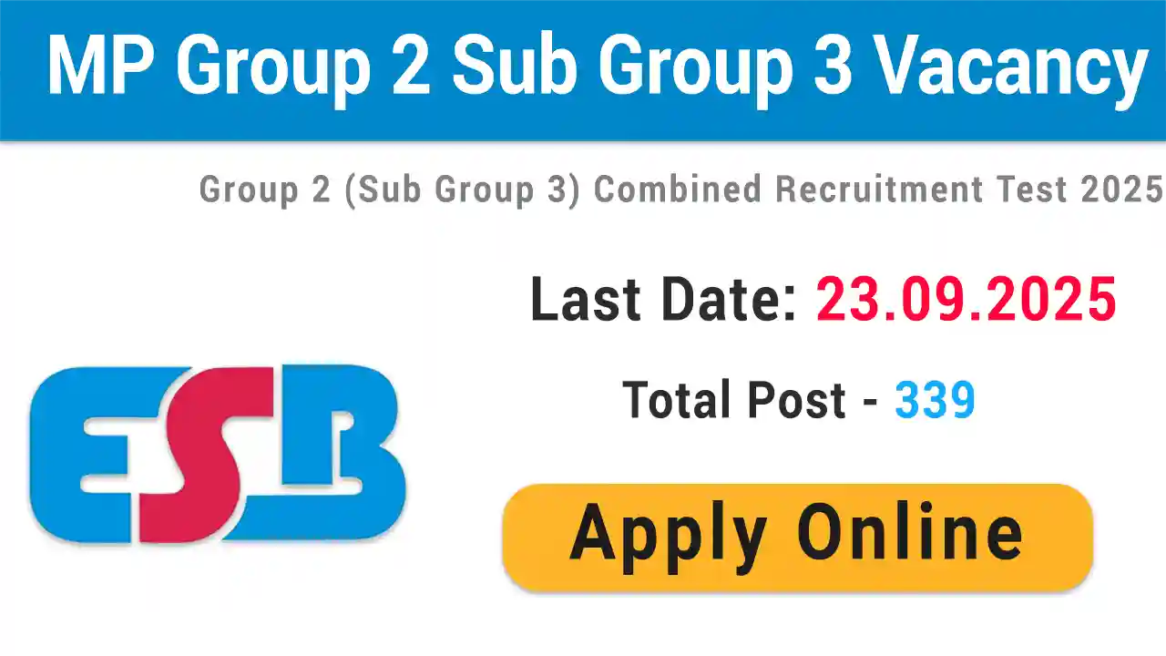 MPESB Group 2 Sub Group 3 Vacancy 2025