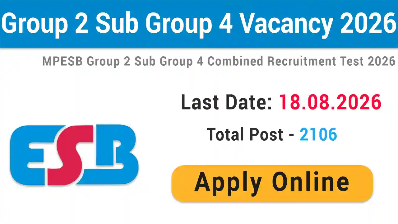 MPESB Group 2 Sub Group 4 Vacancy 2026